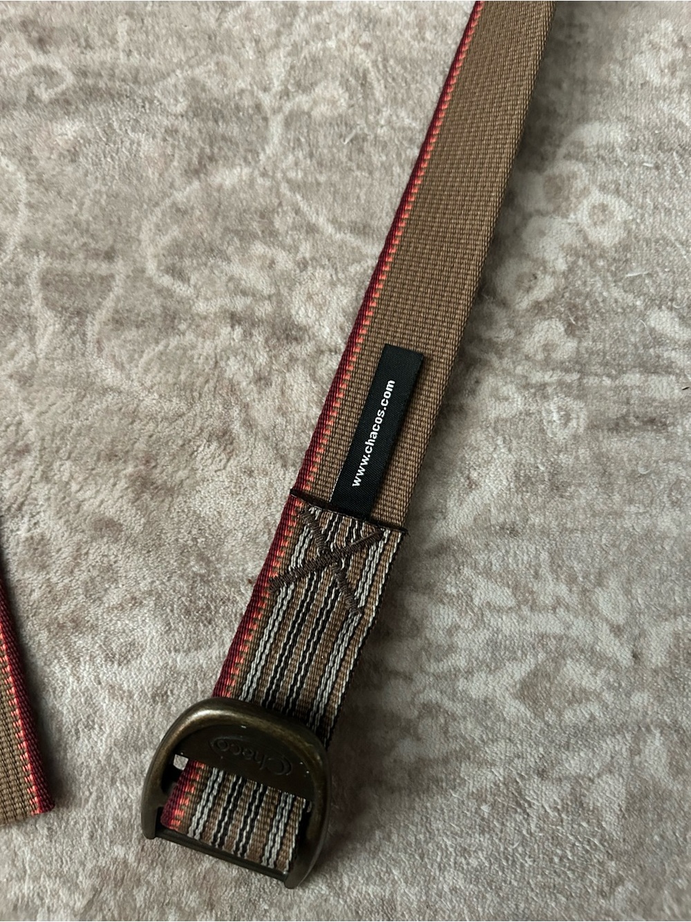 Chaco Striped Belt with Red and Brown Trim 44 - Picture 4 of 5